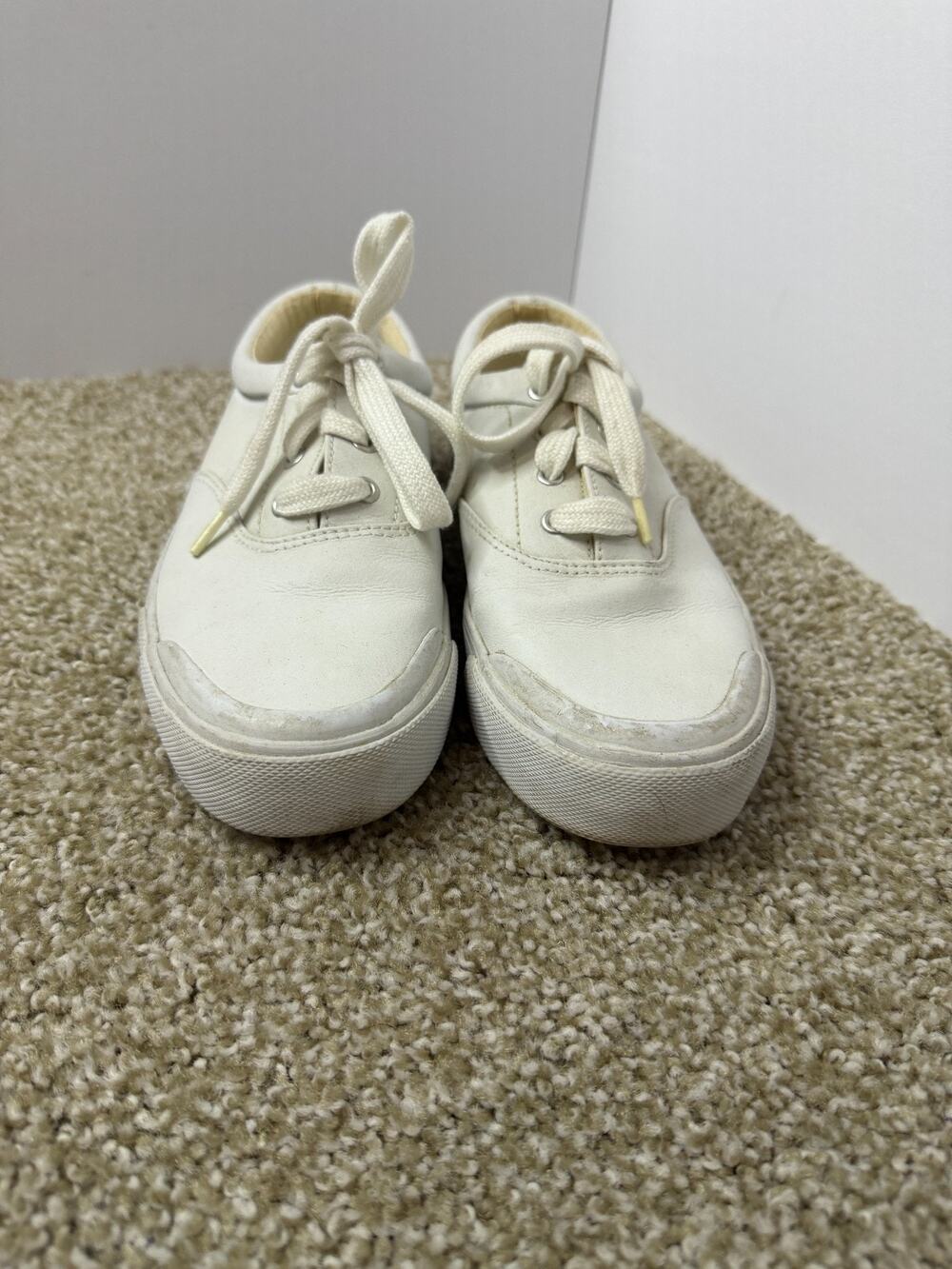 Polo Sport Ralph Lauren Shoes Womens Size 7.5 White Leather Sneakers AAW12714